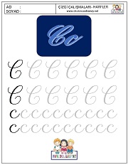 c harfi çizgi çalışması